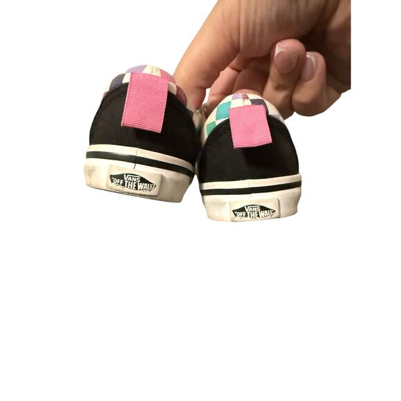 size 6 toddler Vans Of The Wall Checkerboard Multi-Colored Shoes Sneakers - Picture 2 of 3